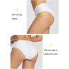 imageBALEAF Womens V Cut Cheeky Bikini Bottoms High Cut Ruched Twist Front Swim Bathing Suit BottomWhite