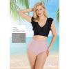 imagebaleaf Womens Modest Bikini Bottom High Waisted Swim Bottoms Full Coverage Bathing Suit BottomPurple