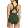 imagebaleaf Womens Racerback Athletic One Piece Modest Bathing SuitArmy Green