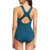 imagebaleaf Womens Racerback Athletic One Piece Modest Bathing SuitSteel Blue