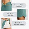 imagebaleaf Womens Swim Skirt Bottoms High Waisted Pleated Skorts Boxer Liner with Pockets SwimsuitsGreen