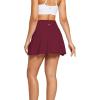 imagebaleaf Womens Swim Skirt Bottoms High Waisted Pleated Skorts Boxer Liner with Pockets SwimsuitsWine Red
