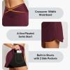 imagebaleaf Womens Swim Skirt Bottoms High Waisted Pleated Skorts Boxer Liner with Pockets SwimsuitsWine Red