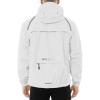 imageBALEAF Mens Rain Jacket Waterproof Windbreaker Running Cycling Golf Hiking Gear Hood Lightweight Reflective Packable09white