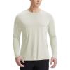 imageBALEAF Mens Sun Shirts UPF 50 UV Protection SPF Long Sleeve Rash Guard Fishing Running Quick Dry LightweightLight Brown