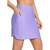 imageBALEAF Womens 2024 17quot Swim Skirt Bottoms High Waisted Modest Bathing Suit Skirt Tummy Control Swim BottomsPurple