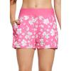 imageBALEAF Womens 3 5quot Quick Dry High Waisted Swim Board Shorts UPF 50 Swimsuit Bottom Trunks with LinerPink White Flowers