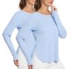 imageBALEAF Womens Sun Shirts UPF 50 Long Sleeve Hiking Tops Lightweight Quick Dry UV Protection Outdoor Clothing02light Blue