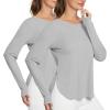 imageBALEAF Womens Sun Shirts UPF 50 Long Sleeve Hiking Tops Lightweight Quick Dry UV Protection Outdoor Clothing02light Gray