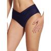 imageBALEAF Womens V Cut Cheeky Bikini Bottoms High Cut Ruched Twist Front Swim Bathing Suit BottomNavy