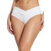 imageBALEAF Womens V Cut Cheeky Bikini Bottoms High Cut Ruched Twist Front Swim Bathing Suit BottomWhite