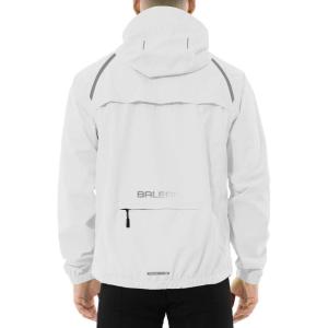 imageBALEAF Mens Rain Jacket Waterproof Windbreaker Running Cycling Golf Hiking Gear Hood Lightweight Reflective Packable09white