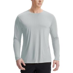 imageBALEAF Mens Sun Shirts UPF 50 UV Protection SPF Long Sleeve Rash Guard Fishing Running Quick Dry LightweightLight Gray