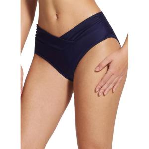imageBALEAF Womens V Cut Cheeky Bikini Bottoms High Cut Ruched Twist Front Swim Bathing Suit BottomNavy