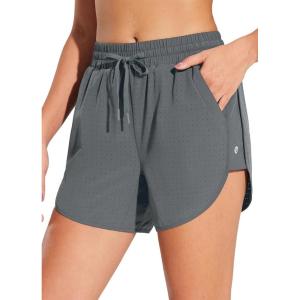 imagebaleaf Womens 3quot5quot Quick Dry Mesh Swim Shorts Tankini Bottom with Liner Athletic Gym RunningDark Grey