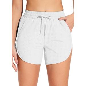 imagebaleaf Womens 3quot5quot Quick Dry Mesh Swim Shorts Tankini Bottom with Liner Athletic Gym RunningWhite