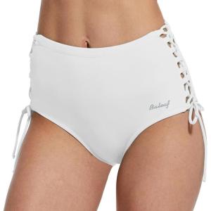 imagebaleaf Womens Modest Bikini Bottom High Waisted Swim Bottoms Full Coverage Bathing Suit BottomWhite