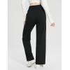 imageBALEAF Fleece Lined Thermal Pants Women Sweatpants Wide Leg Water Resistant Casual Lounge with Pockets Yoga WorkoutBlack