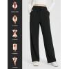 imageBALEAF Fleece Lined Thermal Pants Women Sweatpants Wide Leg Water Resistant Casual Lounge with Pockets Yoga WorkoutBlack