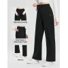 imageBALEAF Fleece Lined Thermal Pants Women Sweatpants Wide Leg Water Resistant Casual Lounge with Pockets Yoga WorkoutBlack