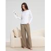 imageBALEAF Fleece Lined Thermal Pants Women Sweatpants Wide Leg Water Resistant Casual Lounge with Pockets Yoga WorkoutBrown