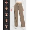 imageBALEAF Fleece Lined Thermal Pants Women Sweatpants Wide Leg Water Resistant Casual Lounge with Pockets Yoga WorkoutBrown