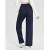imageBALEAF Fleece Lined Thermal Pants Women Sweatpants Wide Leg Water Resistant Casual Lounge with Pockets Yoga WorkoutNavy