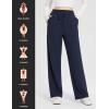 imageBALEAF Fleece Lined Thermal Pants Women Sweatpants Wide Leg Water Resistant Casual Lounge with Pockets Yoga WorkoutNavy