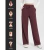 imageBALEAF Fleece Lined Thermal Pants Women Sweatpants Wide Leg Water Resistant Casual Lounge with Pockets Yoga WorkoutWine Red