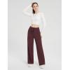 imageBALEAF Fleece Lined Thermal Pants Women Sweatpants Wide Leg Water Resistant Casual Lounge with Pockets Yoga WorkoutWine Red
