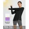 imageBALEAF Long Sleeve Workout Tops for Women Running Athletic Shirts Active Quick Dry Lightweight Moisture WickingBlackpleated