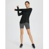 imageBALEAF Long Sleeve Workout Tops for Women Running Athletic Shirts Active Quick Dry Lightweight Moisture WickingBlackpleated