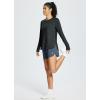 imageBALEAF Long Sleeve Workout Tops for Women Running Athletic Shirts Active Quick Dry Lightweight Moisture WickingCblack