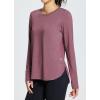 imageBALEAF Long Sleeve Workout Tops for Women Running Athletic Shirts Active Quick Dry Lightweight Moisture WickingCpurple