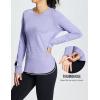 imageBALEAF Long Sleeve Workout Tops for Women Running Athletic Shirts Active Quick Dry Lightweight Moisture WickingCsunset Purple