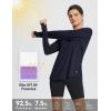 imageBALEAF Long Sleeve Workout Tops for Women Running Athletic Shirts Active Quick Dry Lightweight Moisture WickingNavypleated