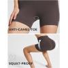 imageBALEAF Womens 8quot 5quot 3quot Biker Shorts High Waist Yoga Workout Gym Running Volleyball Spandex Shorts with PocketsBrownstretchierlycra