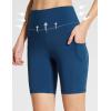 imageBALEAF Womens 8quot 5quot 3quot Biker Shorts High Waist Yoga Workout Gym Running Volleyball Spandex Shorts with PocketsNavy Bluestretchierlycra