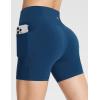 imageBALEAF Womens 8quot 5quot 3quot Biker Shorts High Waist Yoga Workout Gym Running Volleyball Spandex Shorts with PocketsNavy Bluestretchierlycra