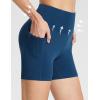 imageBALEAF Womens 8quot 5quot 3quot Biker Shorts High Waist Yoga Workout Gym Running Volleyball Spandex Shorts with PocketsNavy Bluestretchierlycra