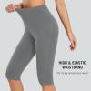 imageBALEAF Womens Capris with Pockets Knee Length Capri Leggings High Waisted Stretch for Casual Summer Yoga Workout ExerciseGraphite Gray