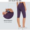 imageBALEAF Womens Capris with Pockets Knee Length Capri Leggings High Waisted Stretch for Casual Summer Yoga Workout ExerciseShadow Purple