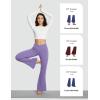 imageBALEAF Womens Flare Leggings Trendy Crossover Yoga Pants High Waist Casual Workout Bell Bottom Leggings with PocketsPurple