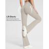 imageBALEAF Womens Flare Leggings with Zipper Pockets Crossover High Waist Bootcut Yoga Pants Tummy Control Bell Bottom LeggingsKhaki