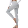 imageBALEAF Womens Fleece Lined Leggings Thermal Warm Winter Tights High Waisted Yoga Pants Cold Weather with PocketsLight Heather Gray