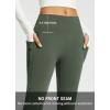 imageBALEAF Womens Fleece Lined Pants Water Resistant Winter Thermal Warm Flare Leggings Bell Bottom Yoga Pants with PocketsDark Army Green