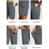imageBALEAF Womens Hiking Long Shorts 10quot Cargo Short Knee Length Quick Dry with Pockets UPF 50 Water ResistantGrey