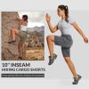 imageBALEAF Womens Hiking Long Shorts 10quot Cargo Short Knee Length Quick Dry with Pockets UPF 50 Water ResistantGrey