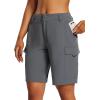 imageBALEAF Womens Hiking Long Shorts 10quot Cargo Short Knee Length Quick Dry with Pockets UPF 50 Water ResistantGrey