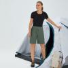 imageBALEAF Womens Hiking Long Shorts 9quot11quot Quick Dry Bermuda Cargo for Curvy Lightweight Pockets9 Inch Dark Army Green